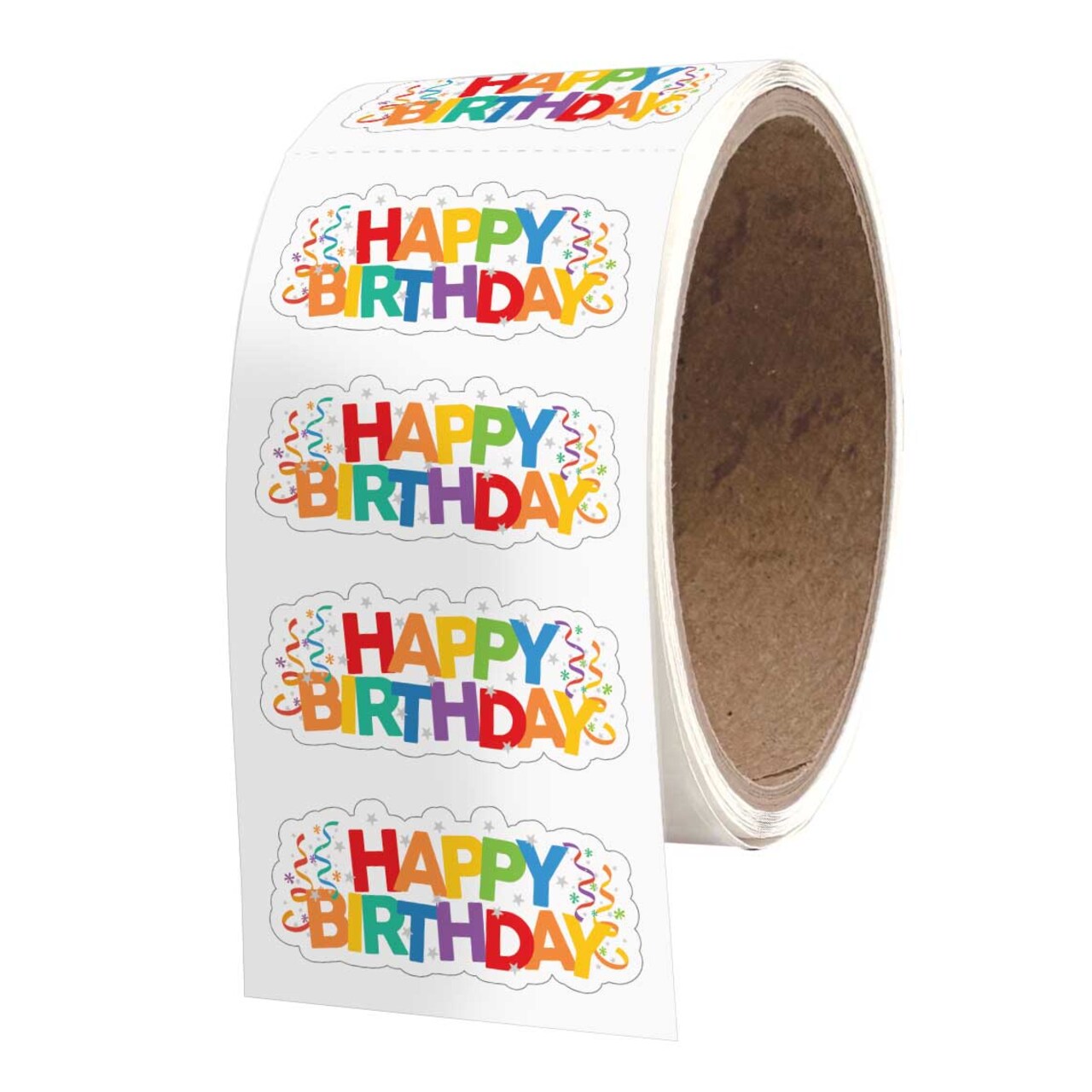 Decorative Stickers - Happy Birthday - ROLL OF 50 - 2 X 4 INCH MODULES